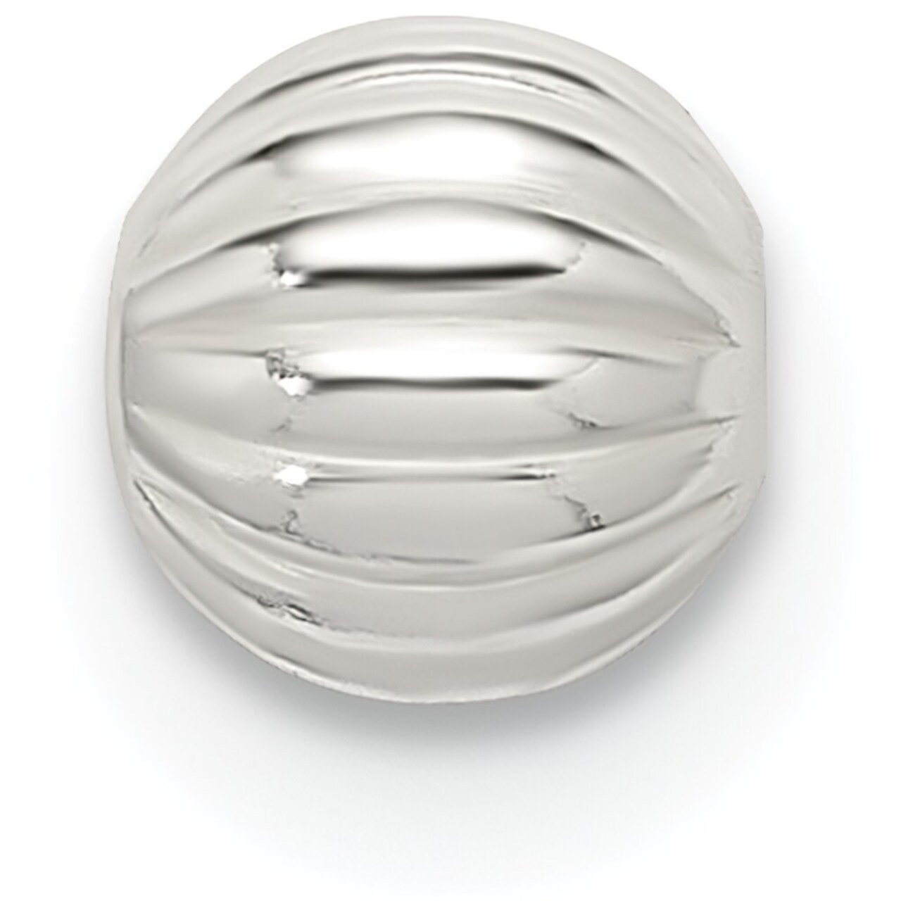 Sterling Silver 5.0mm Corrugated Round Beads 1.5mm Hole - Pack of 6
